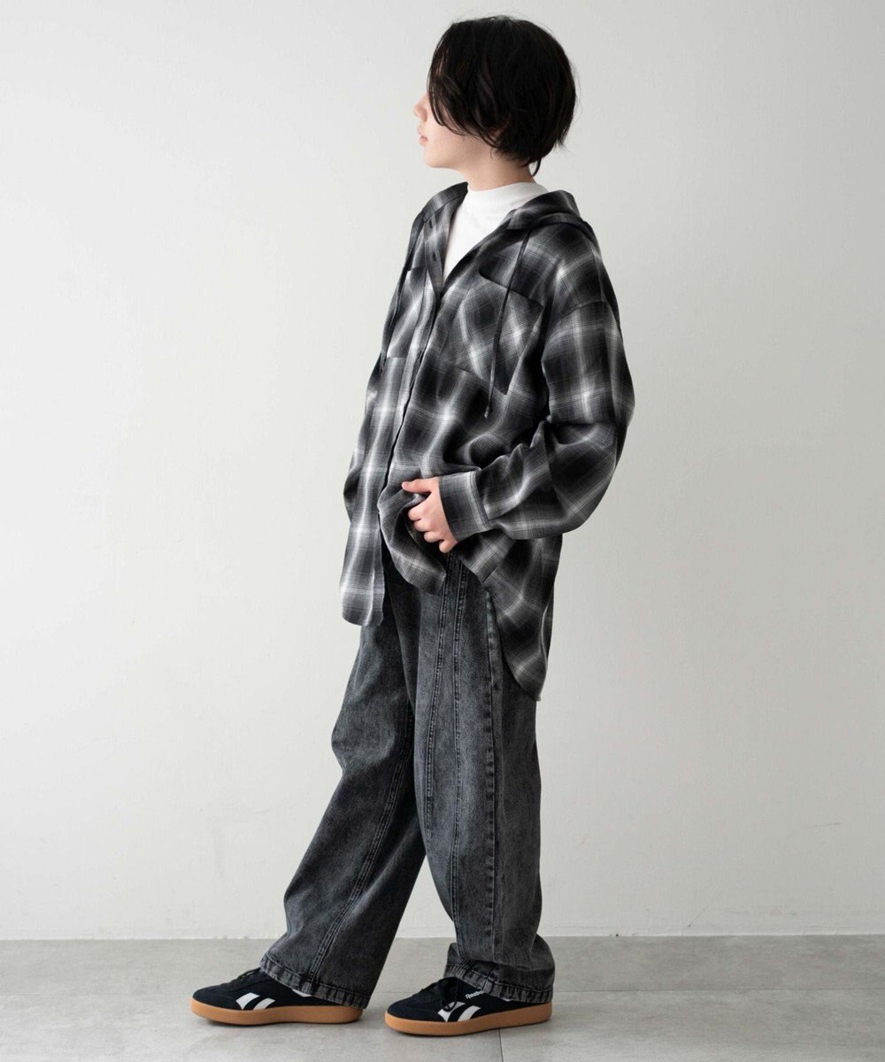 WEGO 【KIDS/150cm/160cm/ウエストゴム】イージー3Dバレルレッグデニムパンツ（JUNIOR） 