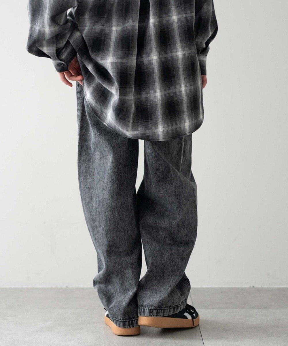 WEGO 【KIDS/150cm/160cm/ウエストゴム】イージー3Dバレルレッグデニムパンツ（JUNIOR） 