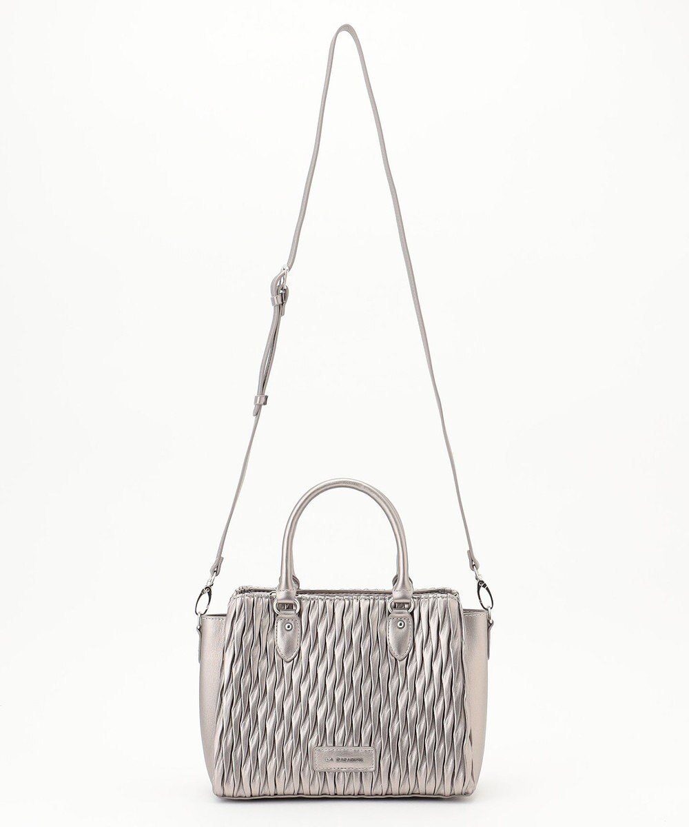 LA BAGAGERIE ランダムプリーツ2WAYハンドバッグ 