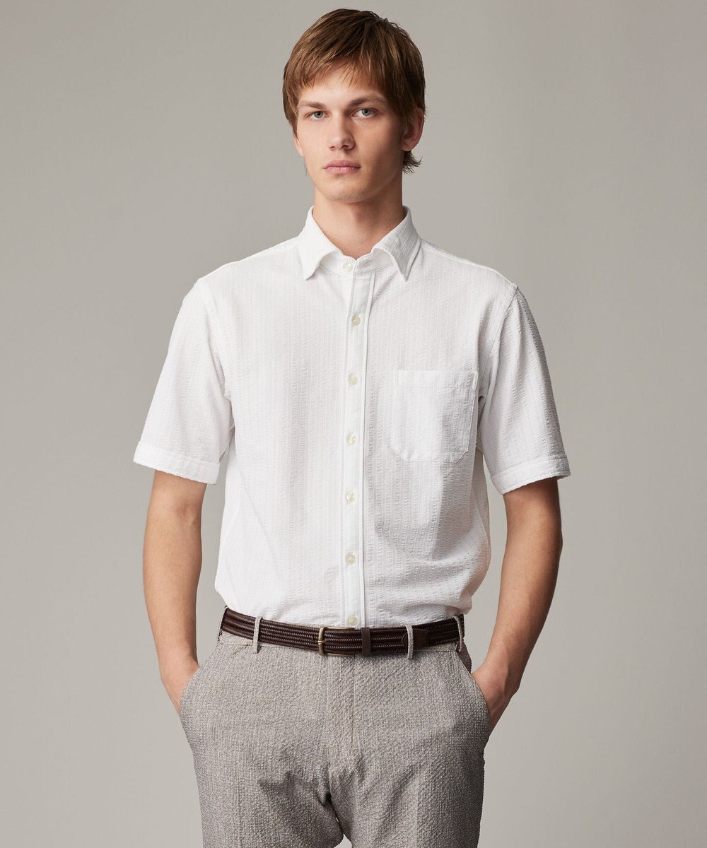 JOSEPH ABBOUD 【ストレッチ/イージーケア】コンパクトジャージーサッカーシャツ 