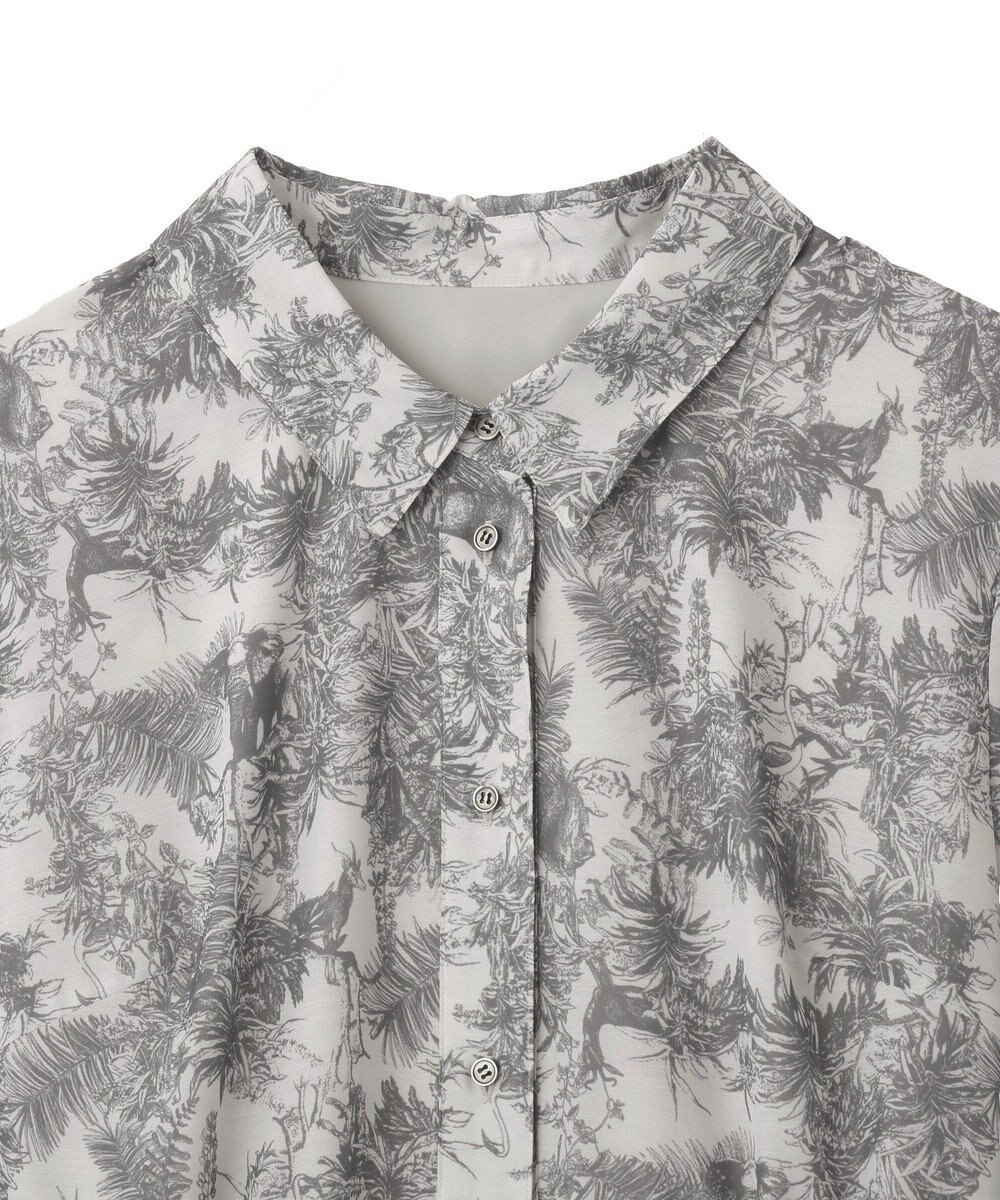 YECCA VECCA サファリ柄フレアシャツワンピース 