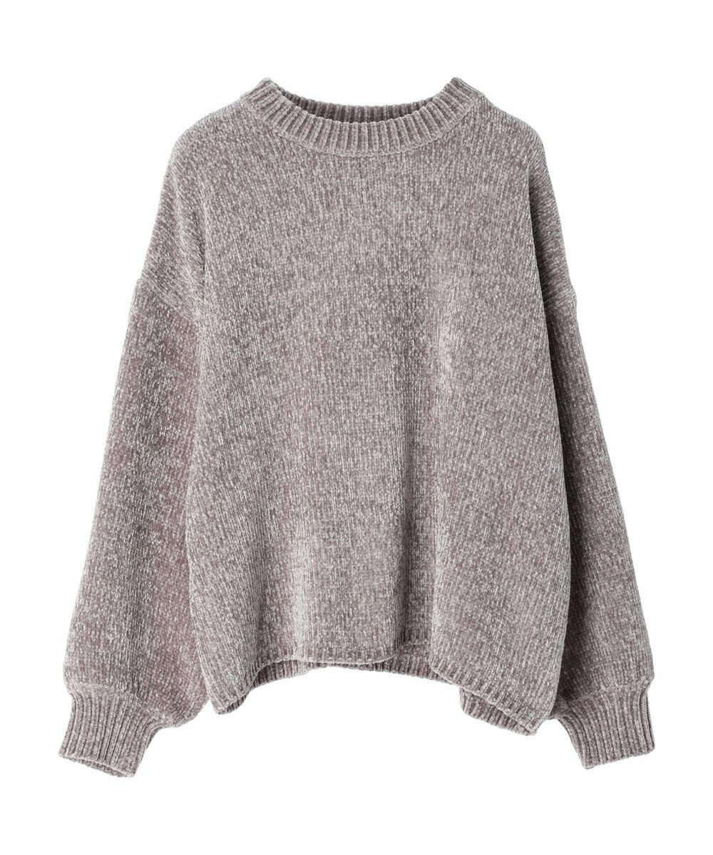 earth music&ecology シャイニーベロアモールプルオーバー 