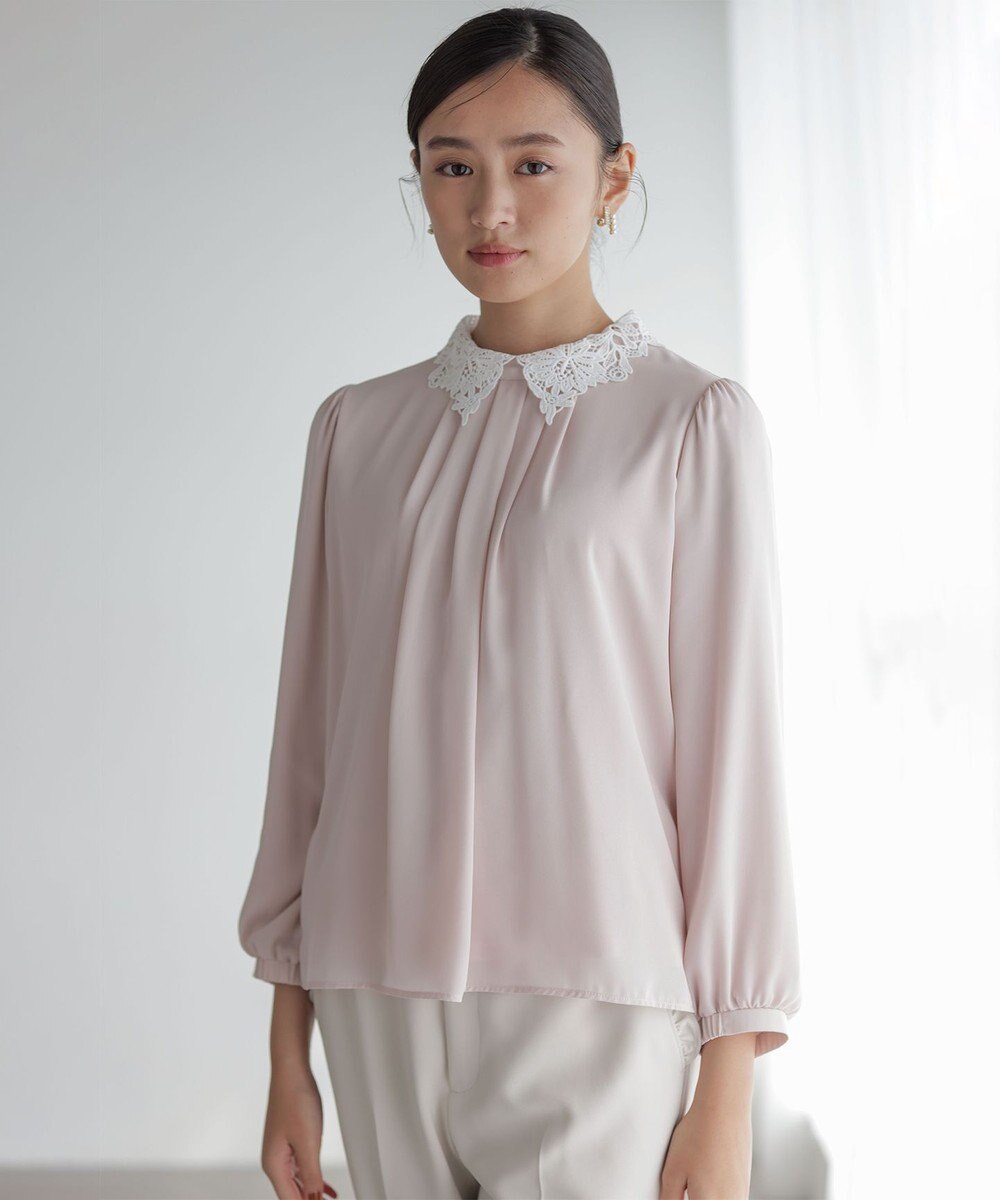 組曲 S 【WEB限定・2WAY】ジョーゼットシフォンレース襟 ブラウス 