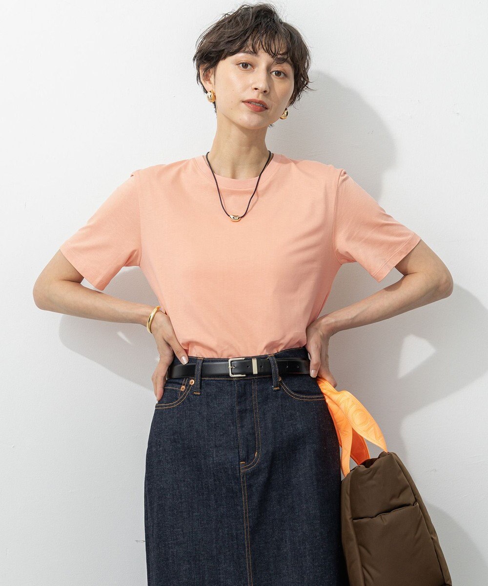 23区 L 【洗える】コンパクトヤーン スムース Tシャツ 