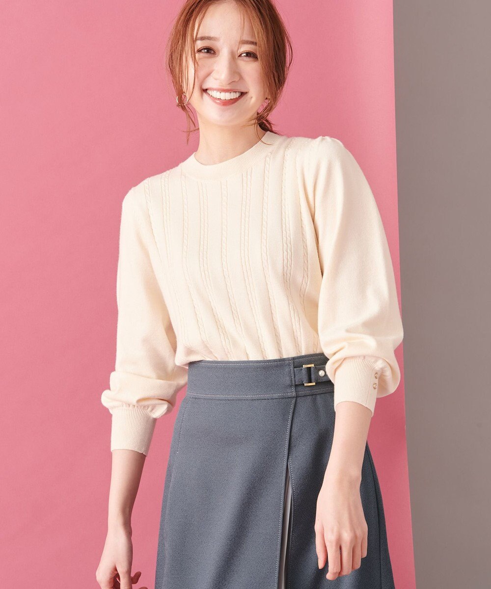 ANY SIS 【洗える】ミニケーブルカラー ニット 