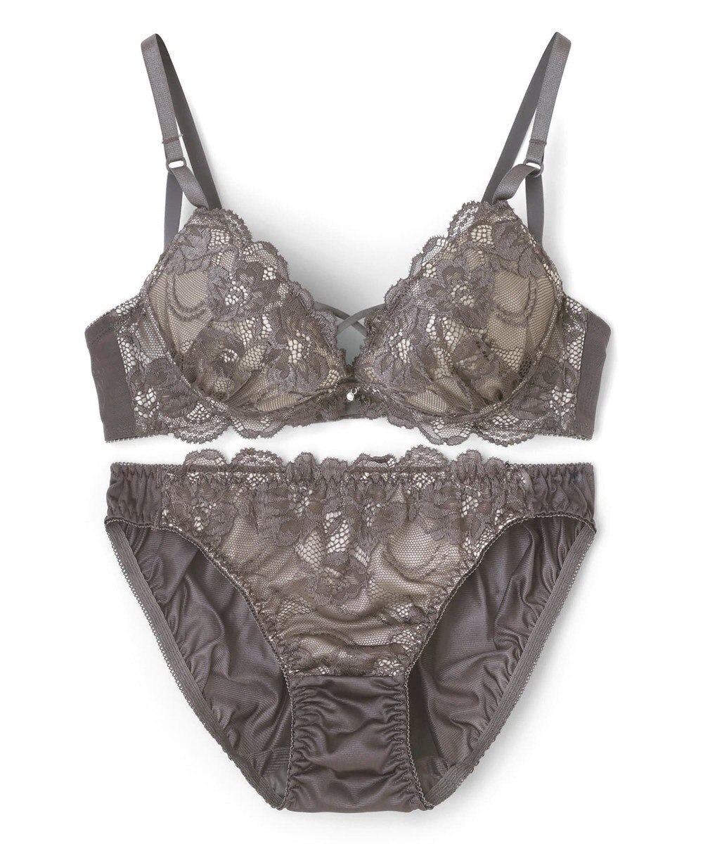 San-ai Resort（三愛水着楽園） 【WEB限定】【プチプラブラセット】純欲カラーヌーディーレーシーストリングブラ＆ショーツセット 【northerly】 