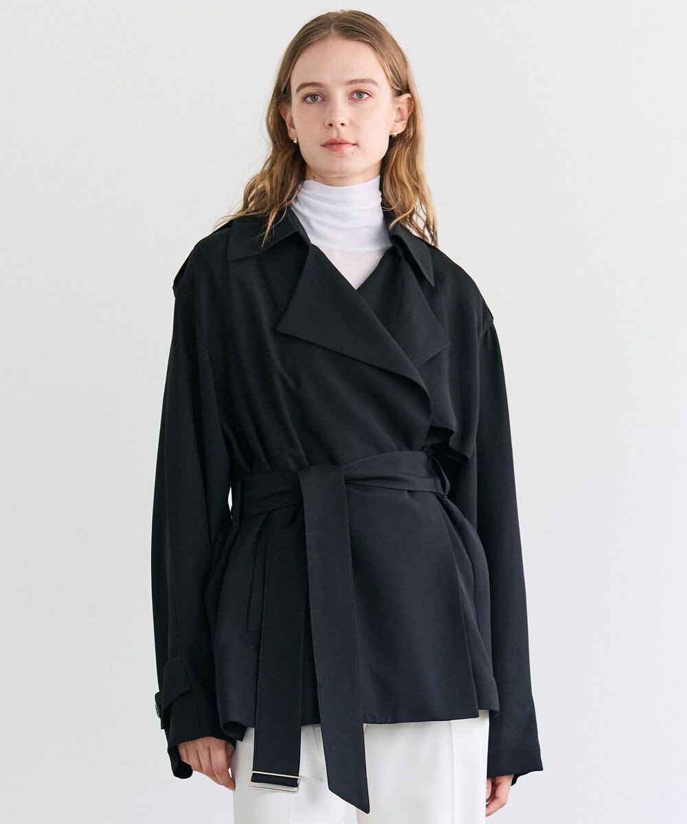 BEIGE， VESZELYITE / ラップショートトレンチコート 