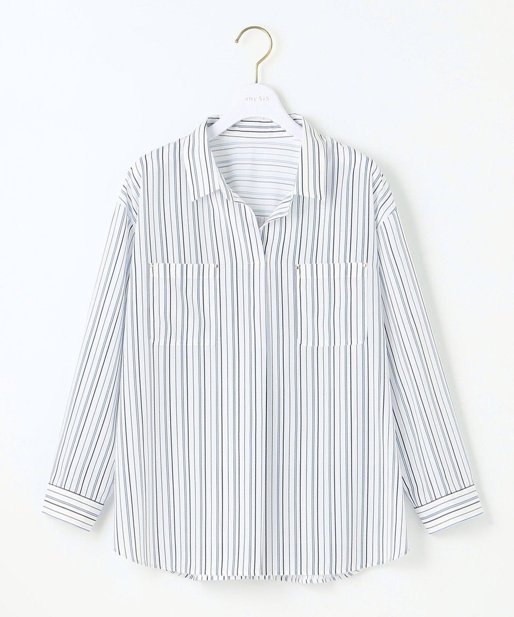 ANY SIS 【洗える】トロミシャツカラー ブラウス 