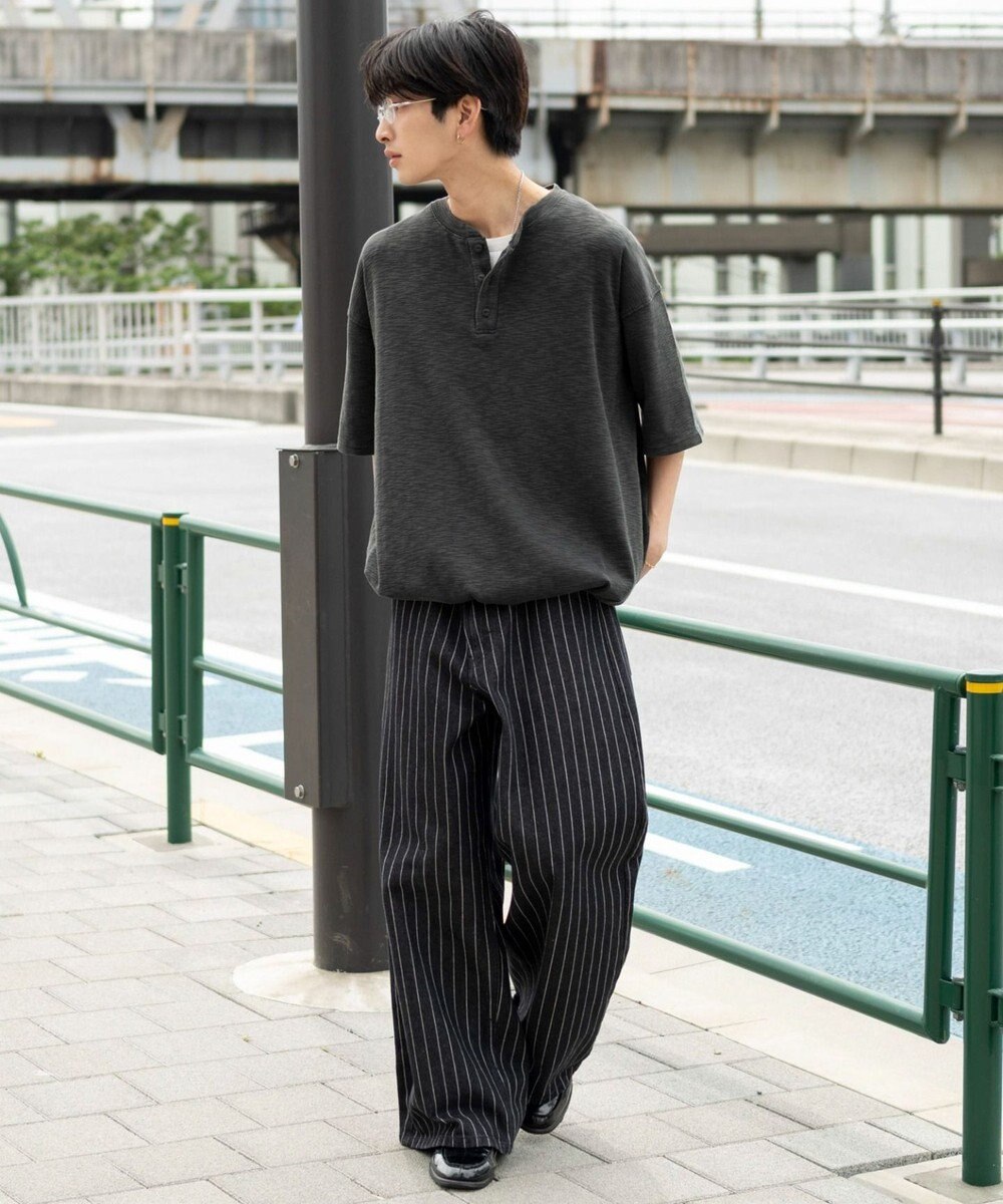 WEGO 【ユニセックス着用ITEM/MLサイズ展開】スラブヘンリーネックT（SS） 