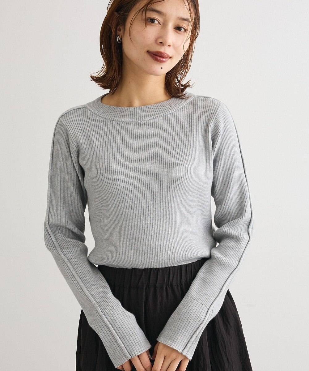 Green Parks ラメライン入りリブニットプルオーバー 