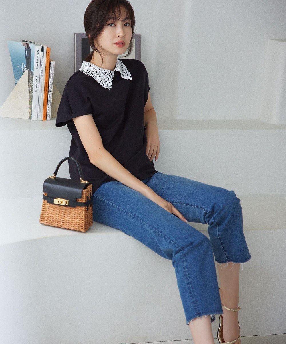 組曲 S 【2WAY】レース襟フレンチテリー カットソー 