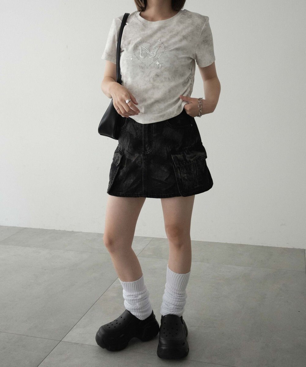 WEGO メタリックバタフライサークルロゴT 