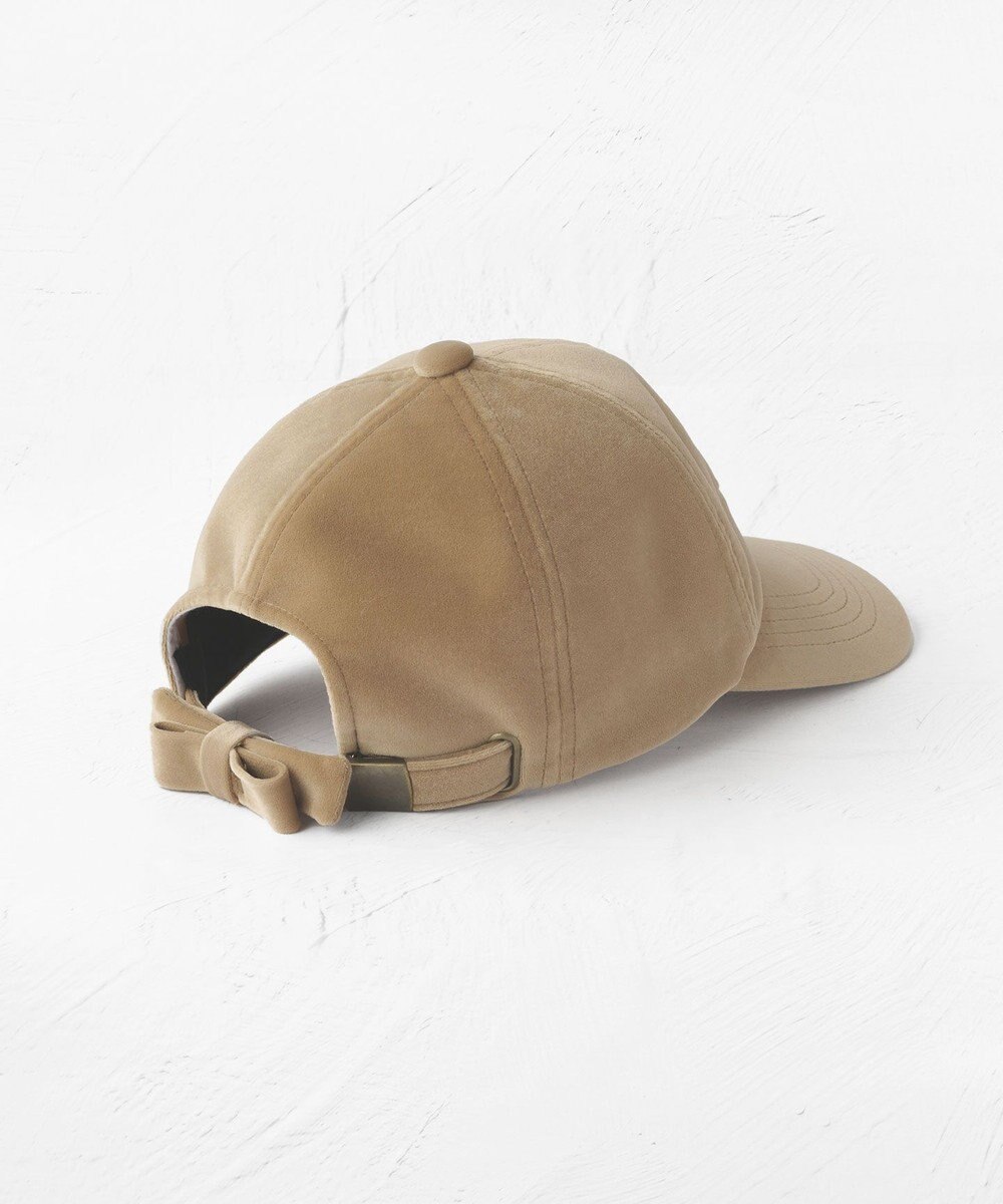 TOCCA 【防臭・吸水速乾・UVカット・サイズ調整可・リボン取り外し可】VELVET LOGOCAP キャップ 