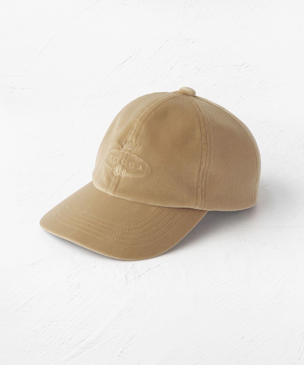 TOCCA 【防臭・吸水速乾・UVカット・サイズ調整可・リボン取り外し可】VELVET LOGOCAP キャップ 