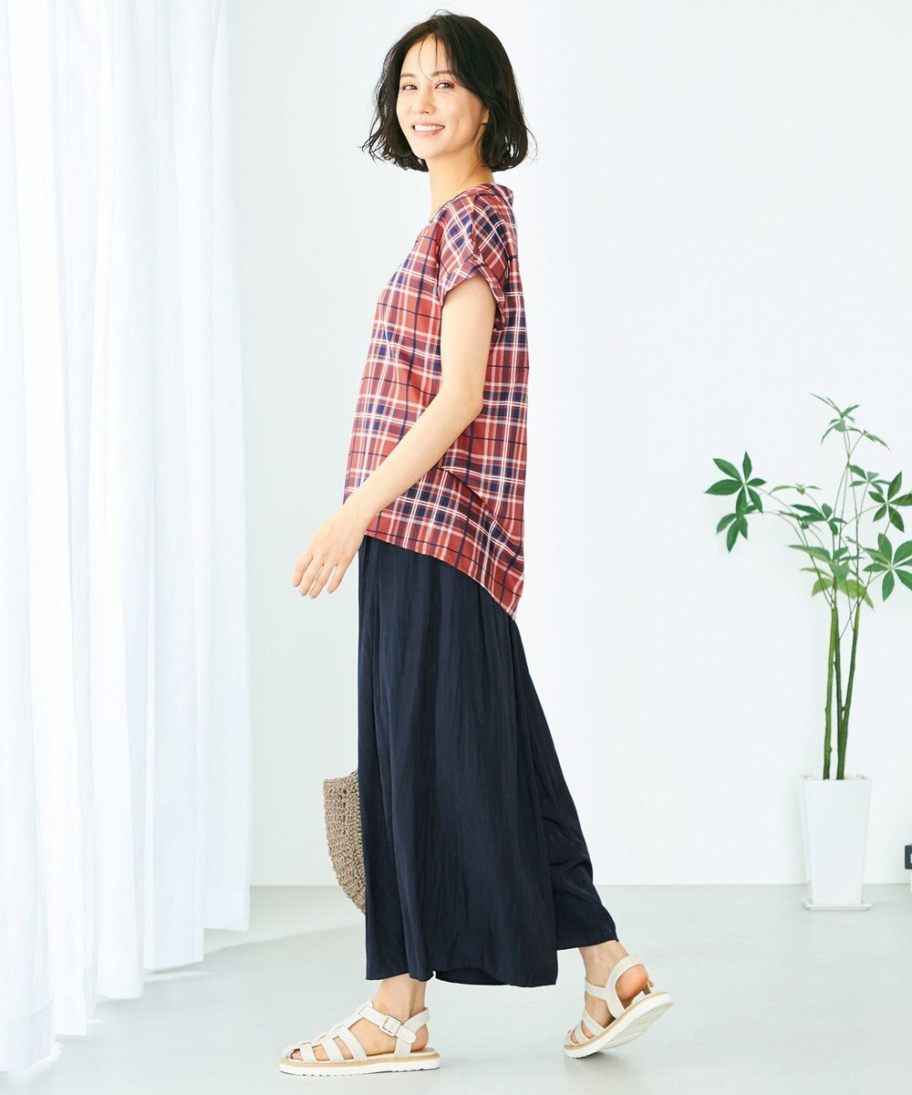 ANY 【洗える】イージーケアチェック ブラウス 