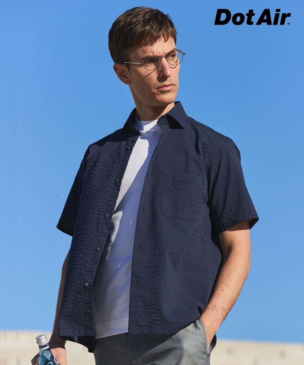 GOTAIRIKU リラックスシルエット【高通気性/吸水速乾】ドッツエアー クールマックスサッカーシャツ 