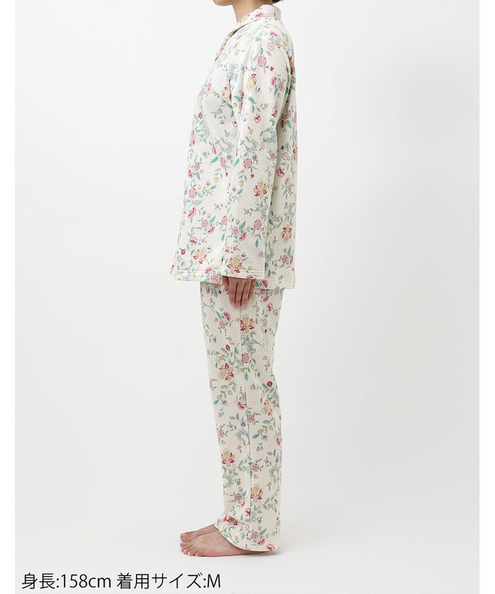 WACOAL パジャマ 長袖 長ズボン 綿混(本体) あったか ミントン 3Lまで対応 大きいサイズ レディース NDW428 /ワコール 