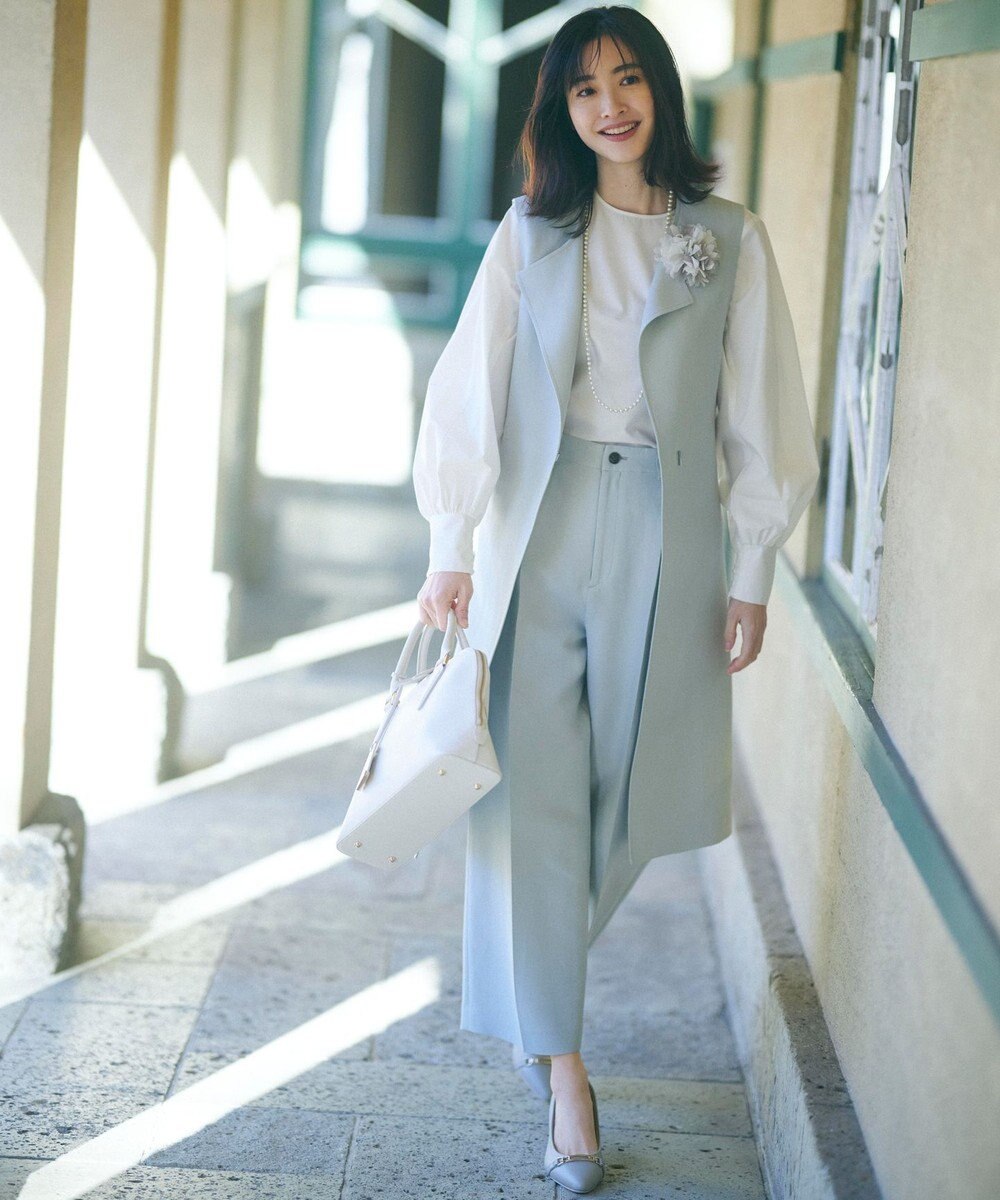 23区 【Oggi4月号掲載/洗える】ハイカウントライトクロス クロップド パンツ 