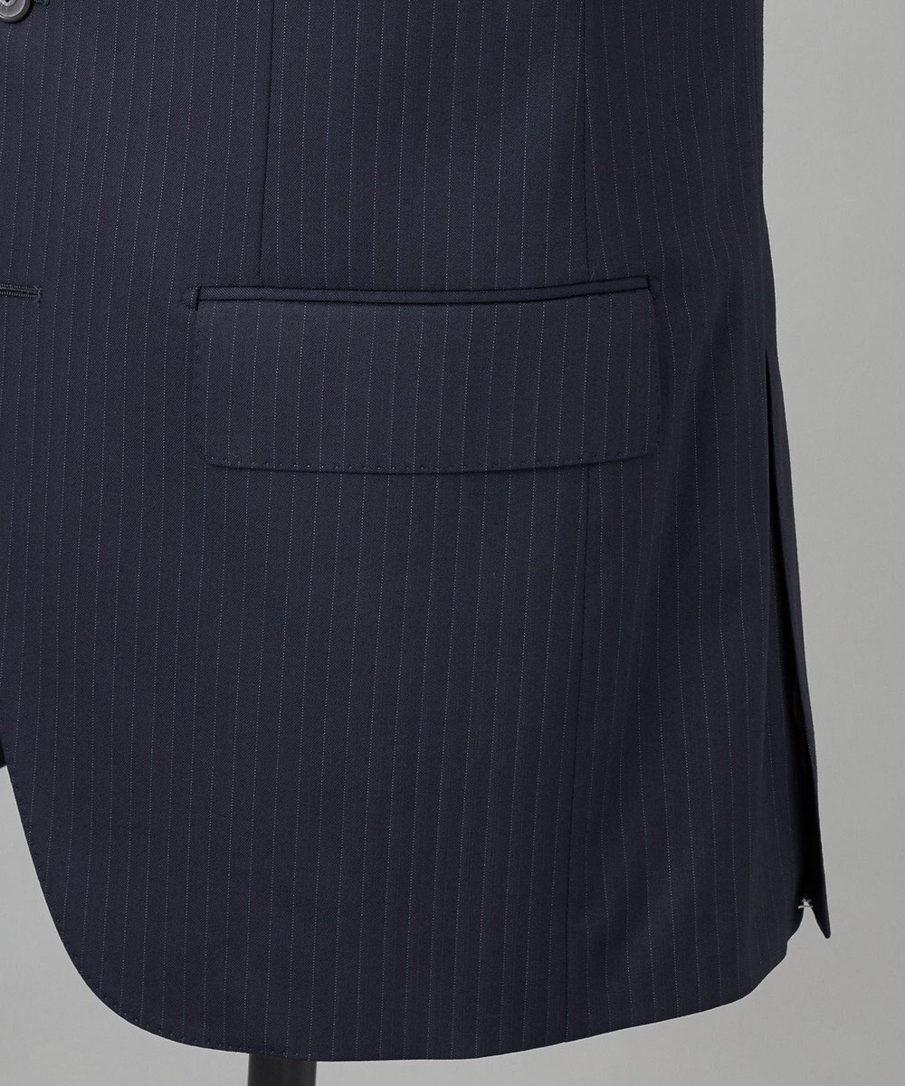 GOTAIRIKU 横に伸びる【TasmaniaWool/タマニアウール】ストレッチ スーツ（ネイビーストライプ） 
