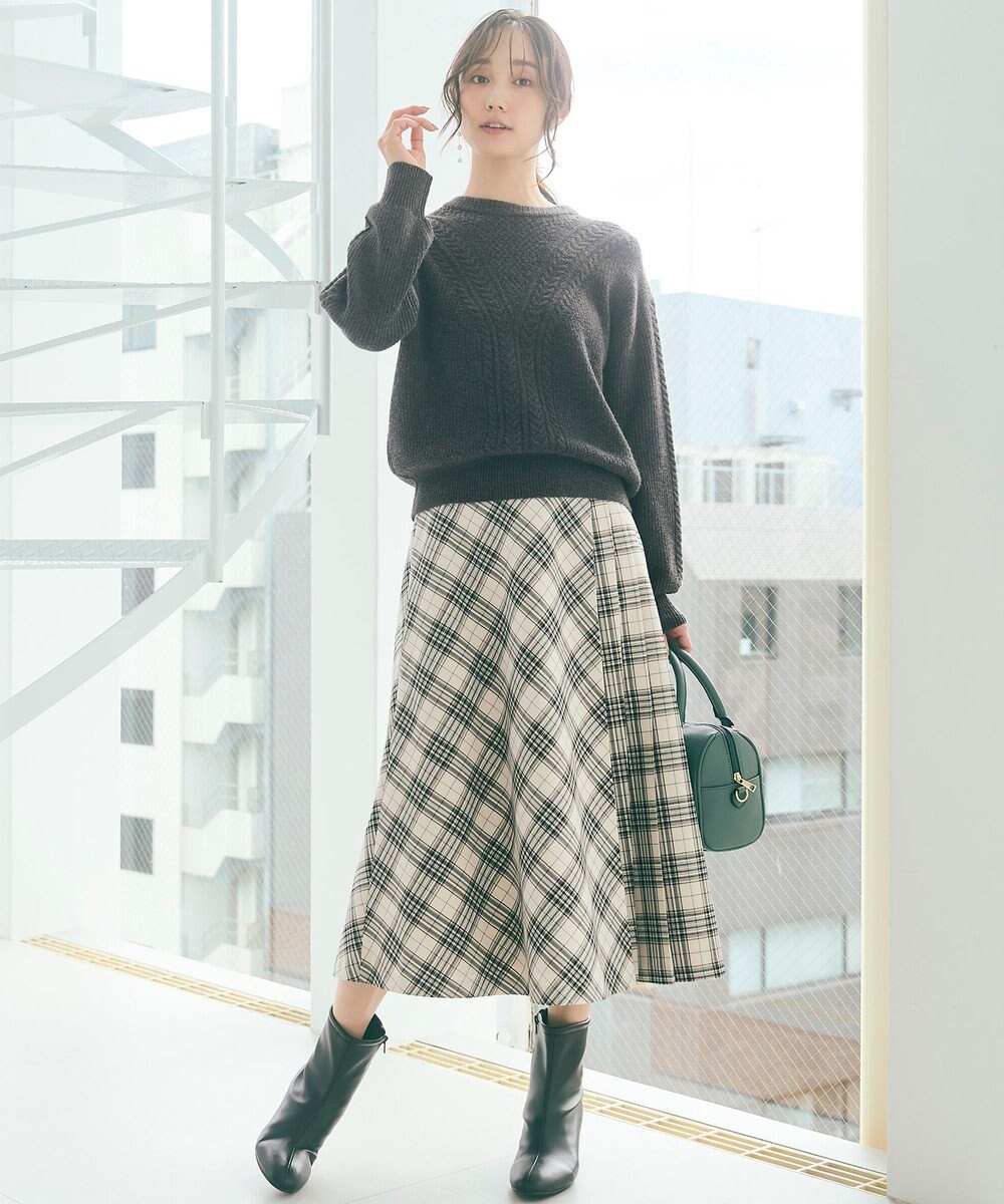 ANY SIS 【洗える】フロントケーブルポイントアンゴラブレンド ニット 