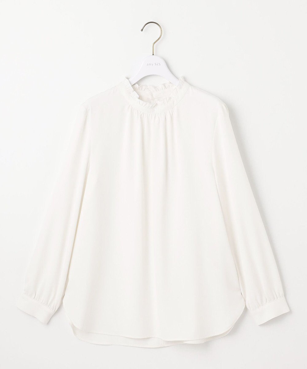 ANY SIS 【洗える】フリルネックスタンド ブラウス 