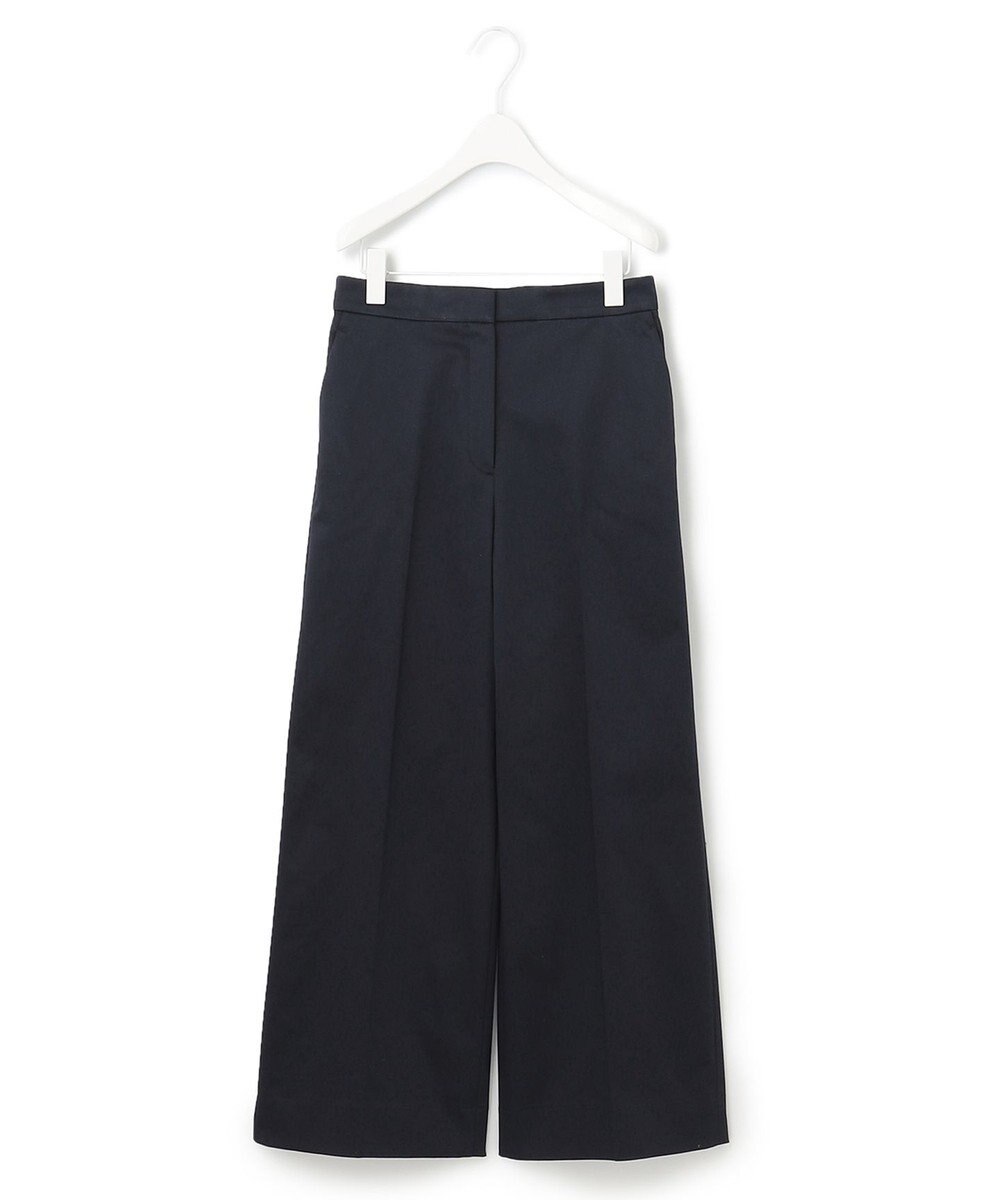 ICB 【洗える】T/Cストレッチサテン ワイドパンツ 