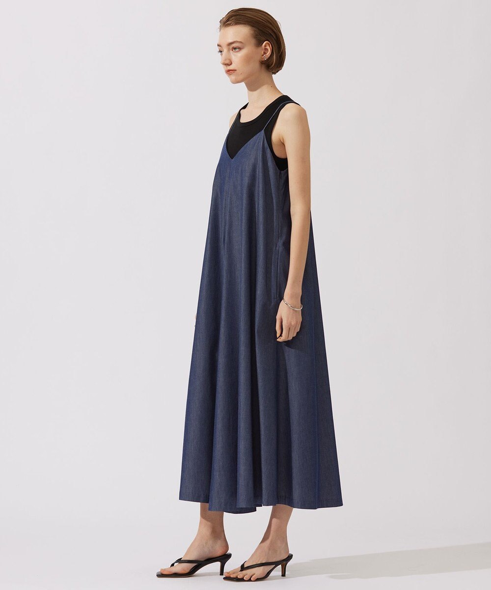 ICB 【洗える】PlaXコットンソフトデニム キャミソールワンピース 