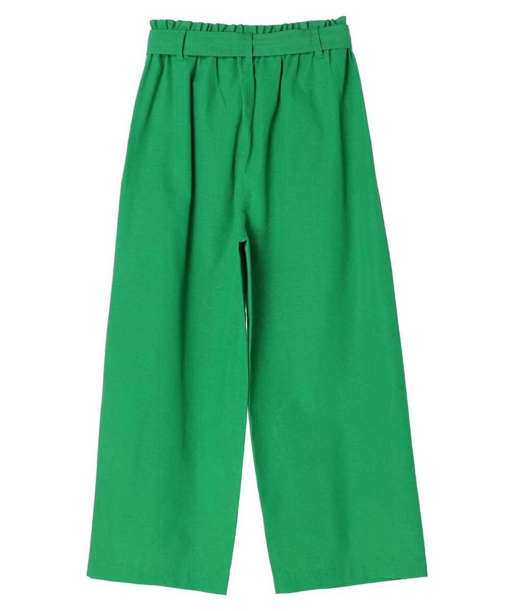 Green Parks 綿麻混リボン付ワイドパンツ 