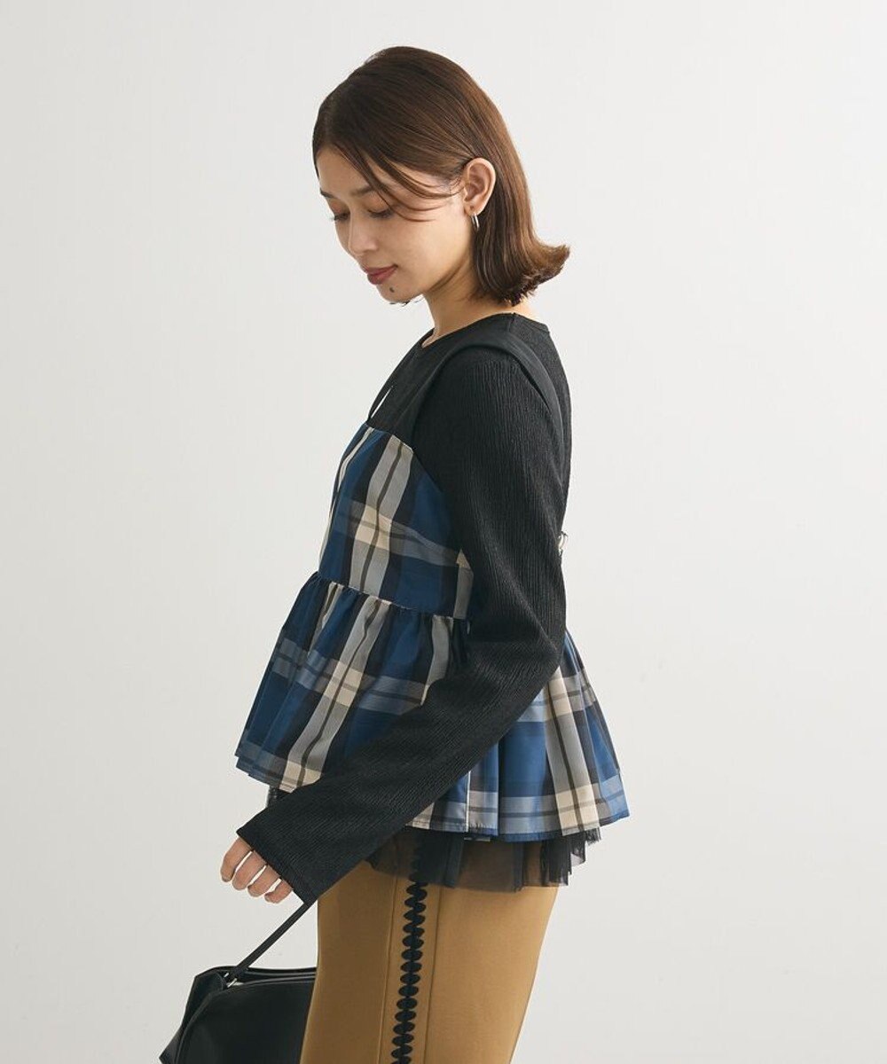 Green Parks ・ＳＵＧＡＲ　ＳＰＯＯＮ　チェックペプラムビスチェ 