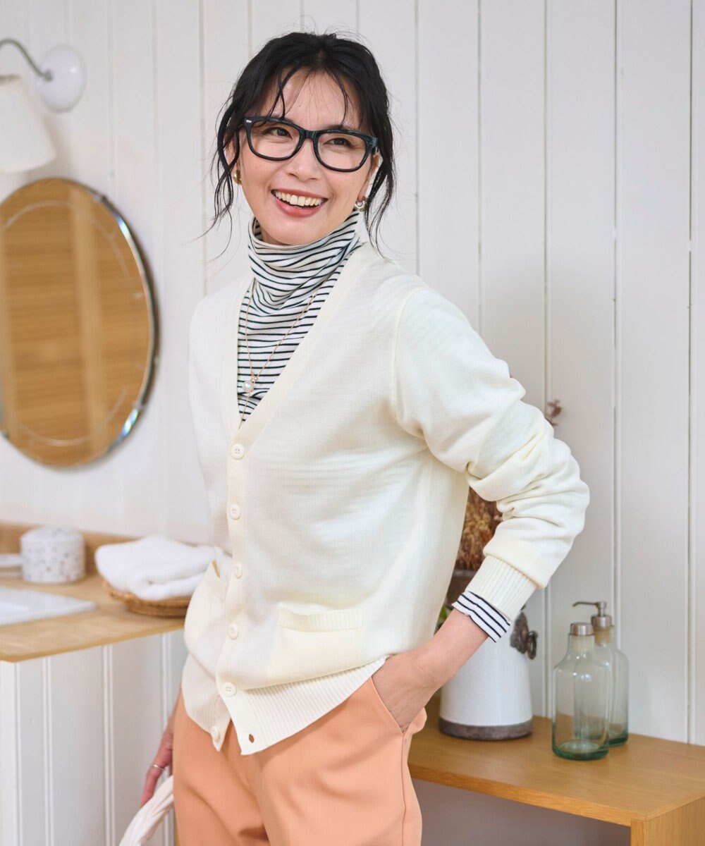 WEGO 【WEB限定/2025年秋冬新作//洗濯OK/毛玉レス/MLXLサイズ展開/オフィス/カジュアル】ベーシックニットカーディガン 