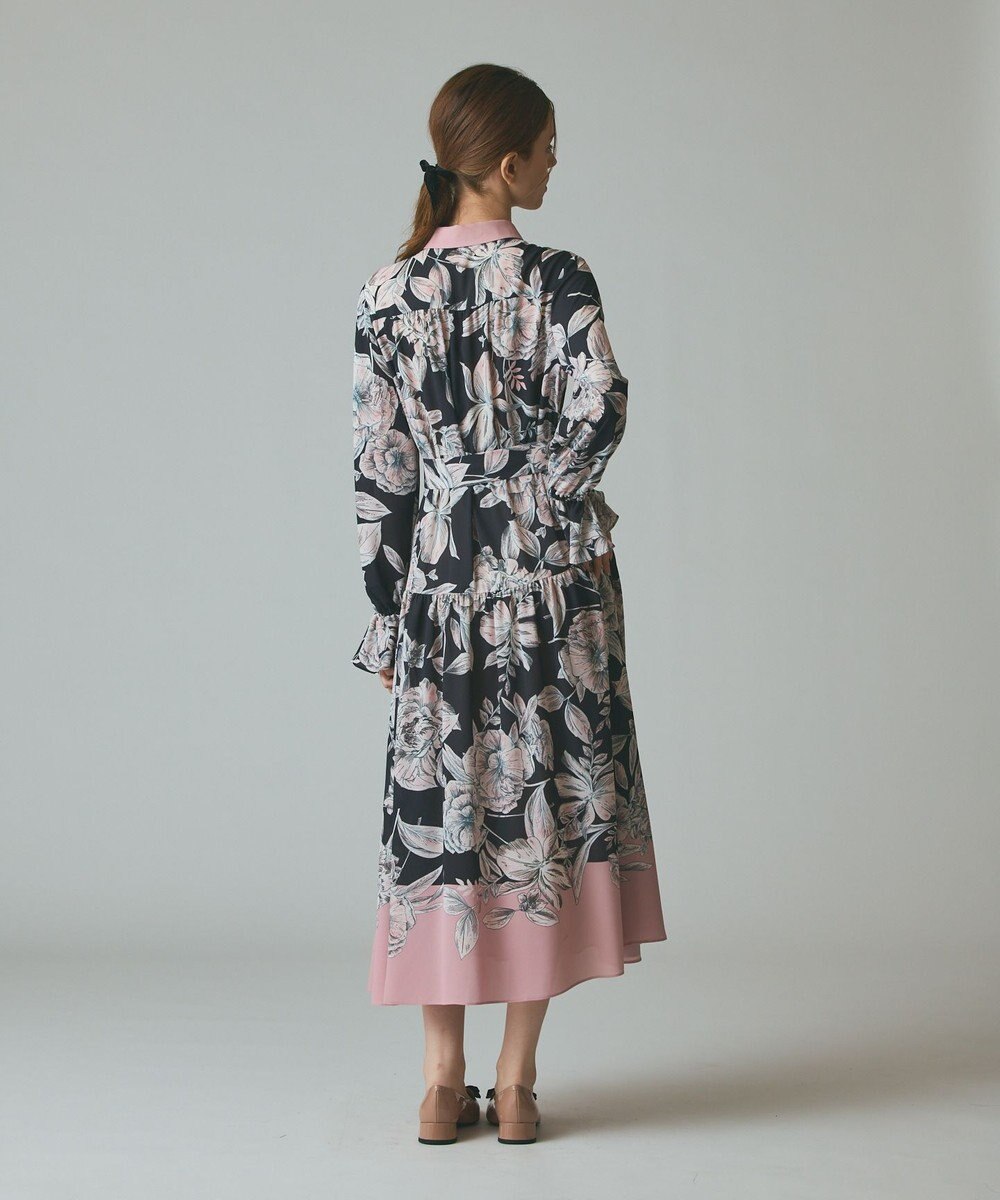 GRACE CONTINENTAL ボタニカルドレープワンピース 