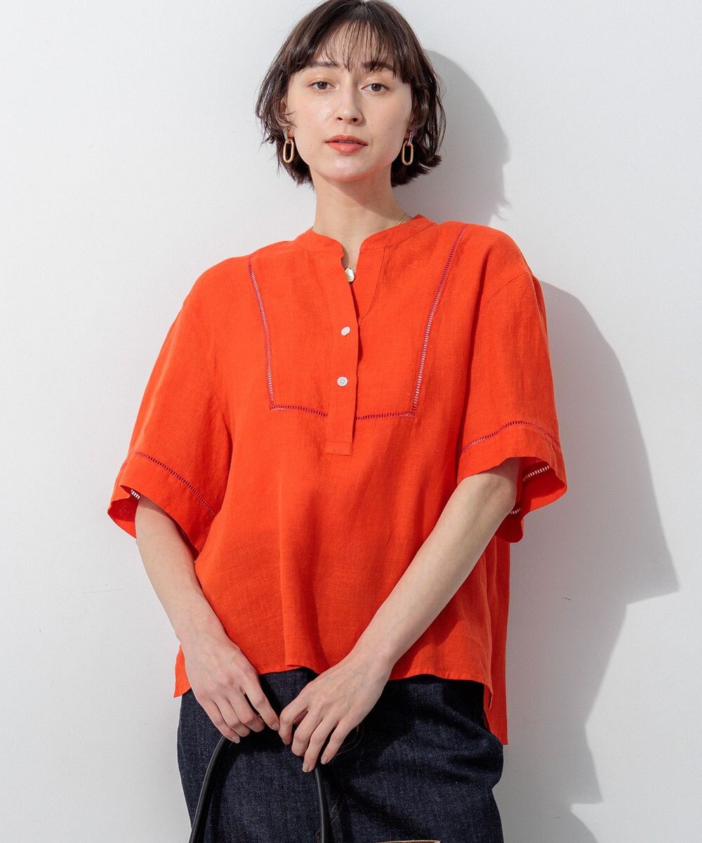23区 S 【先行予約】LIBECOリネン はしごレース ブラウス 