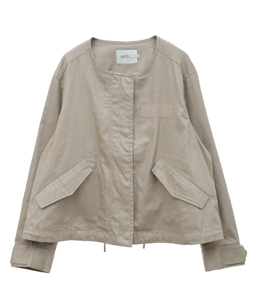 earth music&ecology パーカー付きミリタリーブルゾン 