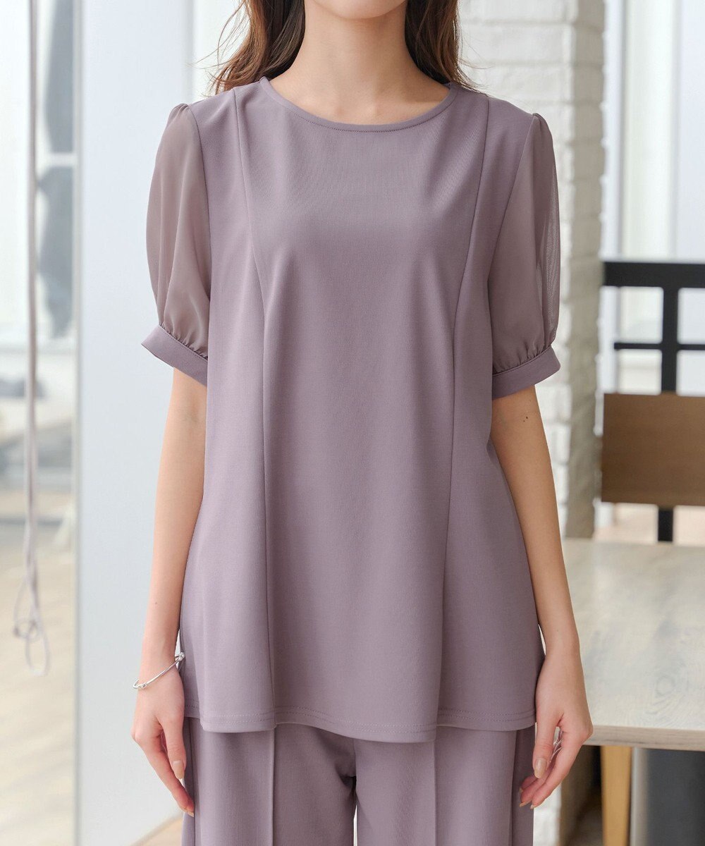 Tiaclasse 【洗える・接触冷感・紫外線ケア・サラごこち】ソフトペプラムカットソー 