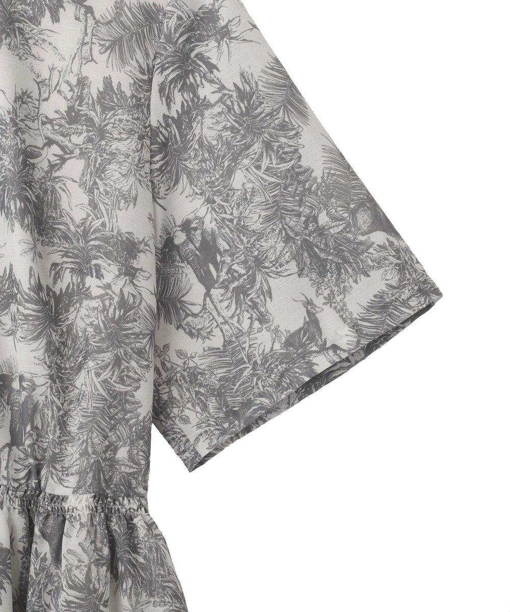 YECCA VECCA サファリ柄フレアシャツワンピース 