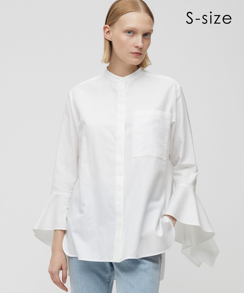BEIGE， 【S-size】PERSIMMON / バンドカラーシャツ White