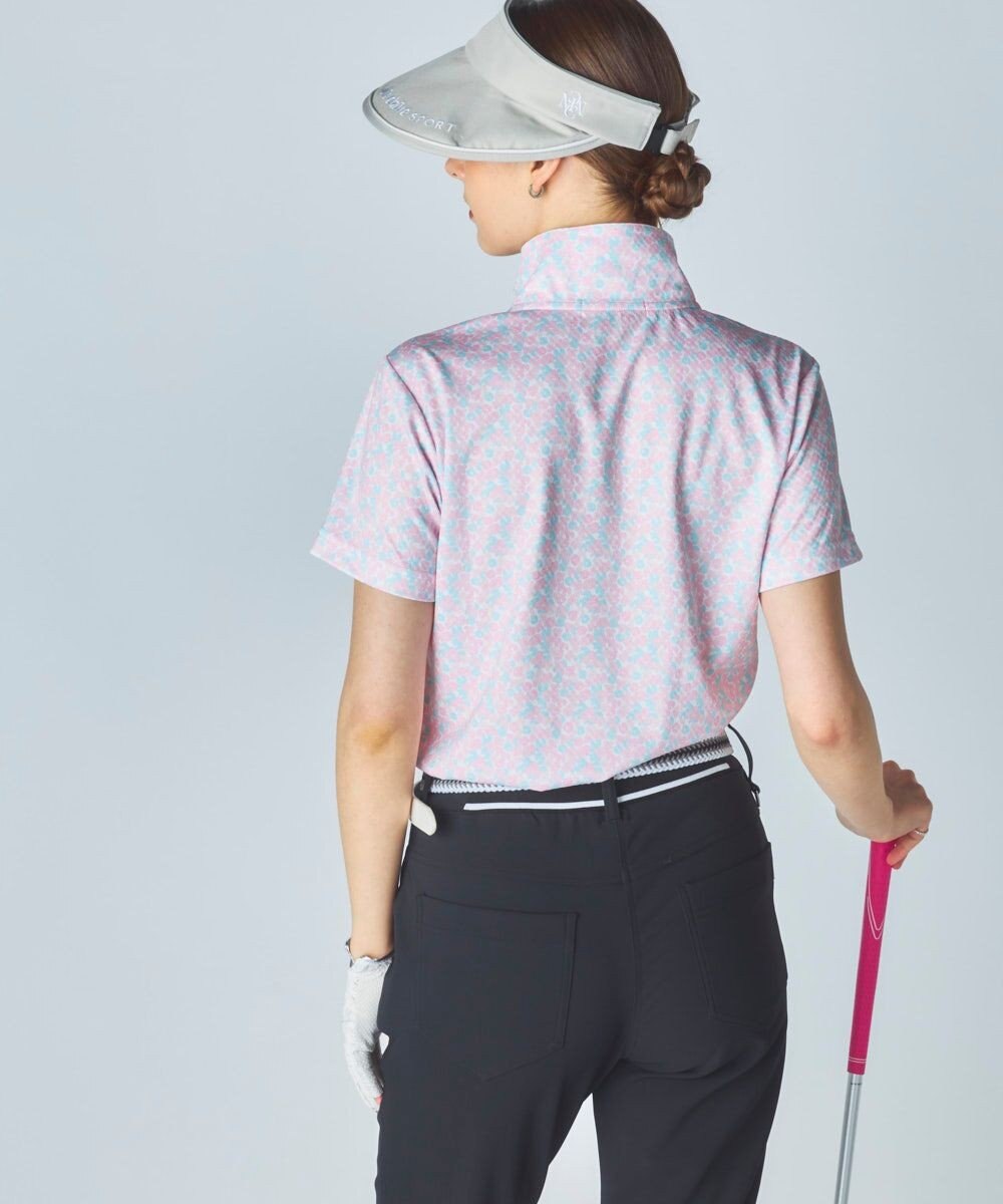 FILA GOLF／marie claire 【Marie claire sports】小花柄ハーフジップ半袖シャツ 