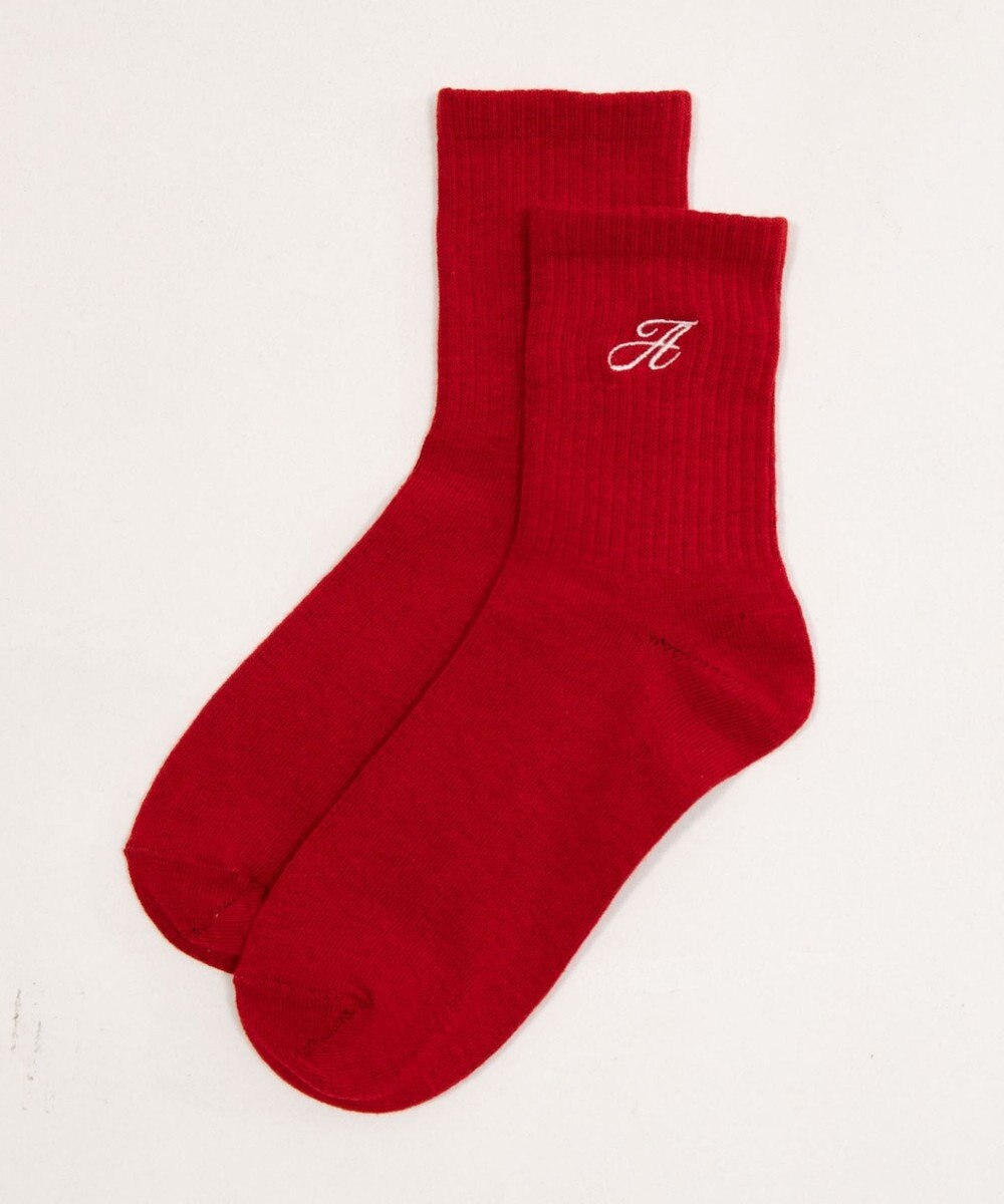 WEGO アルファベット刺繍ソックス 