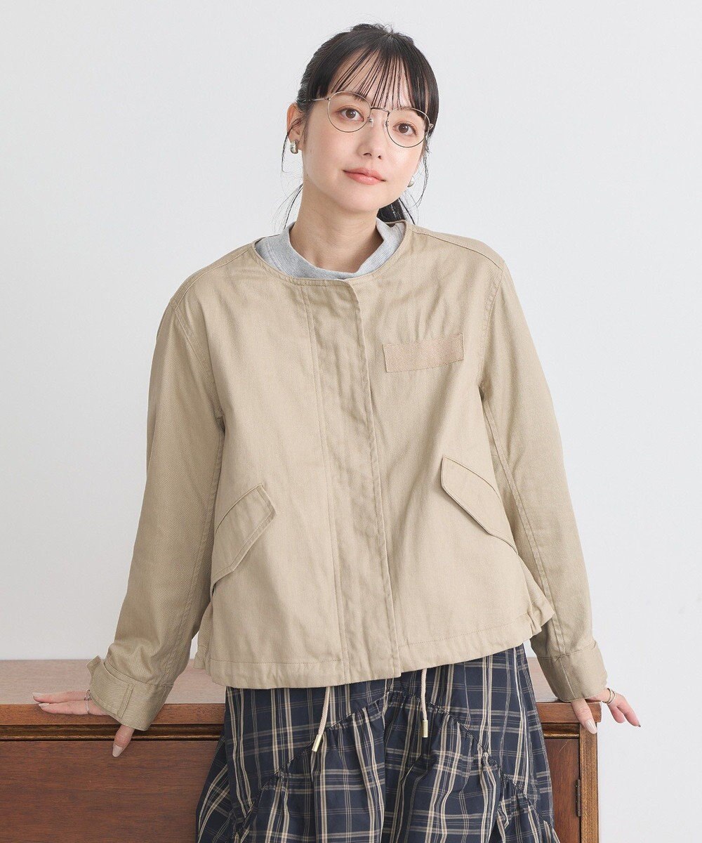 earth music&ecology パーカー付きミリタリーブルゾン 