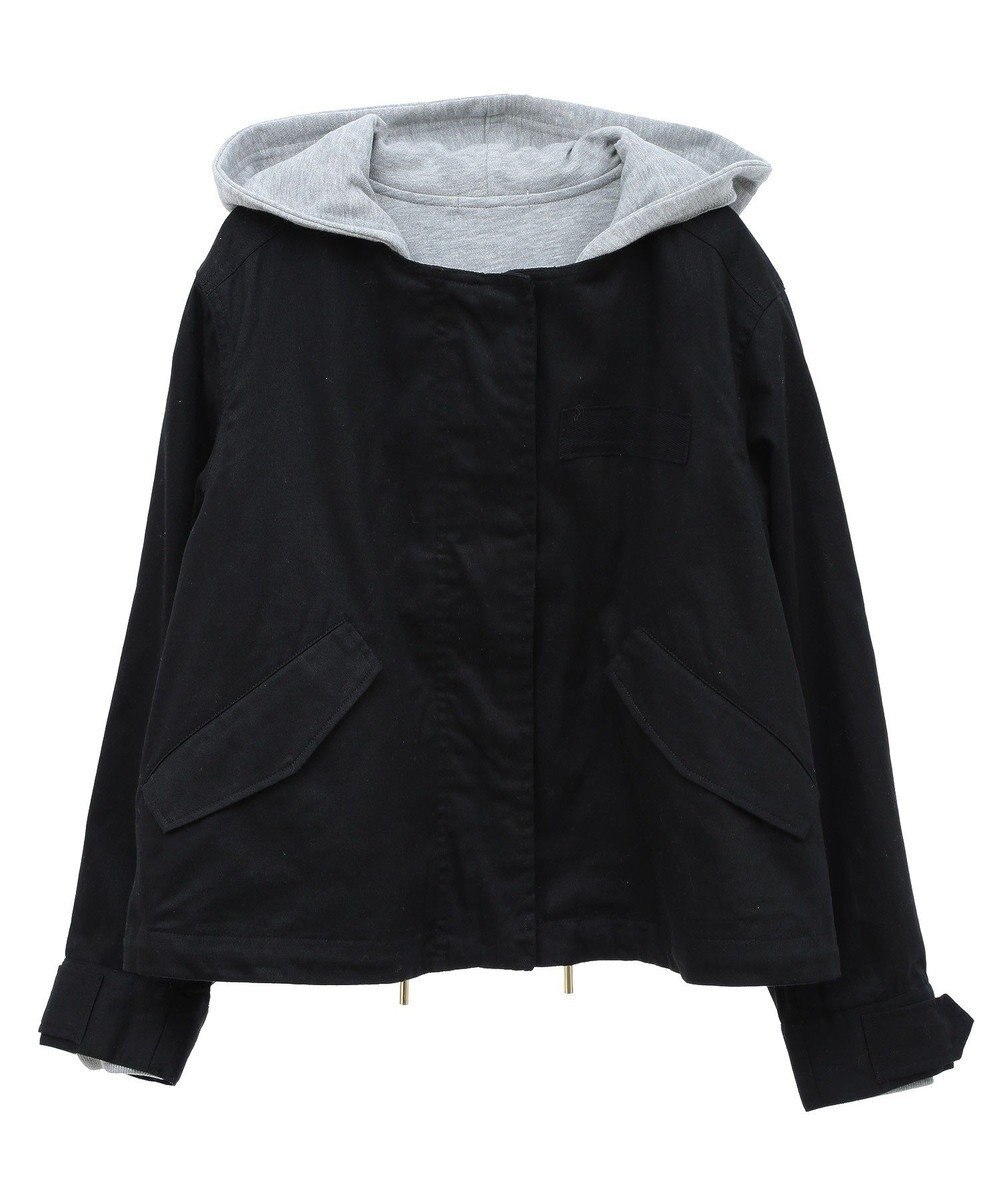 earth music&ecology パーカー付きミリタリーブルゾン 