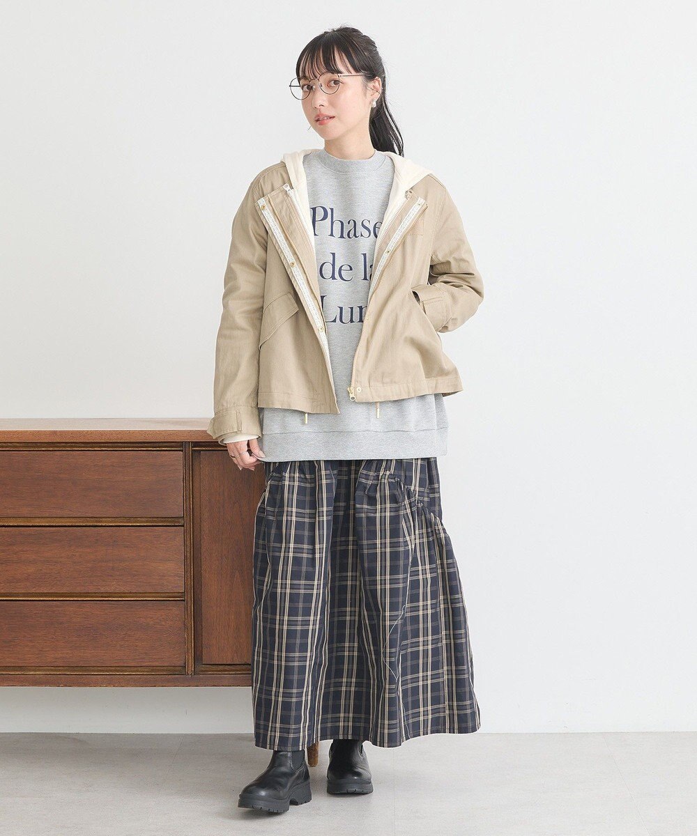 earth music&ecology パーカー付きミリタリーブルゾン 