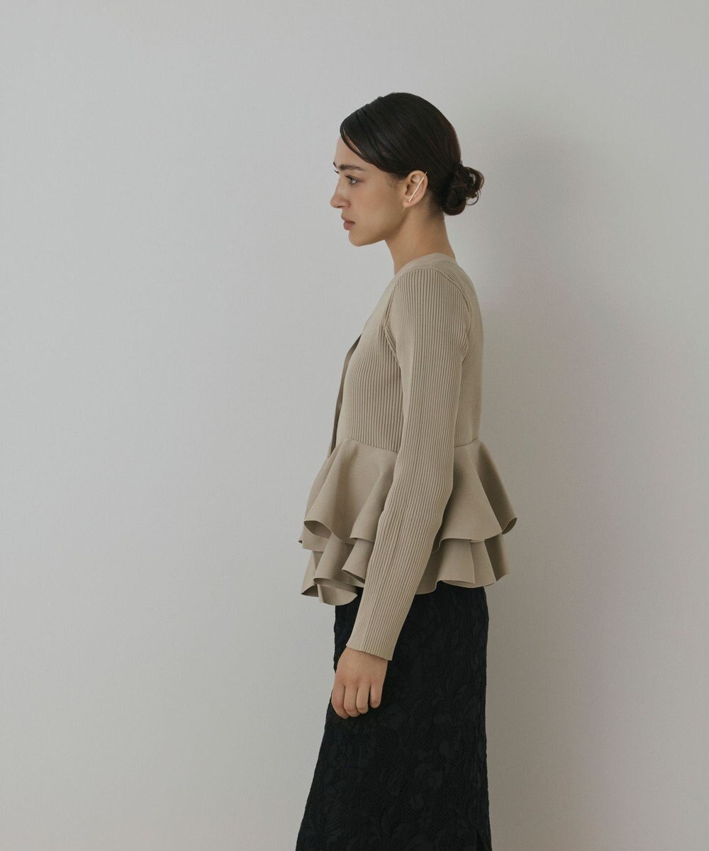 GRACE CONTINENTAL ペプラムニットカーディガン 