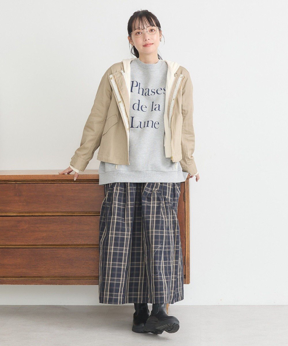 earth music&ecology パーカー付きミリタリーブルゾン 