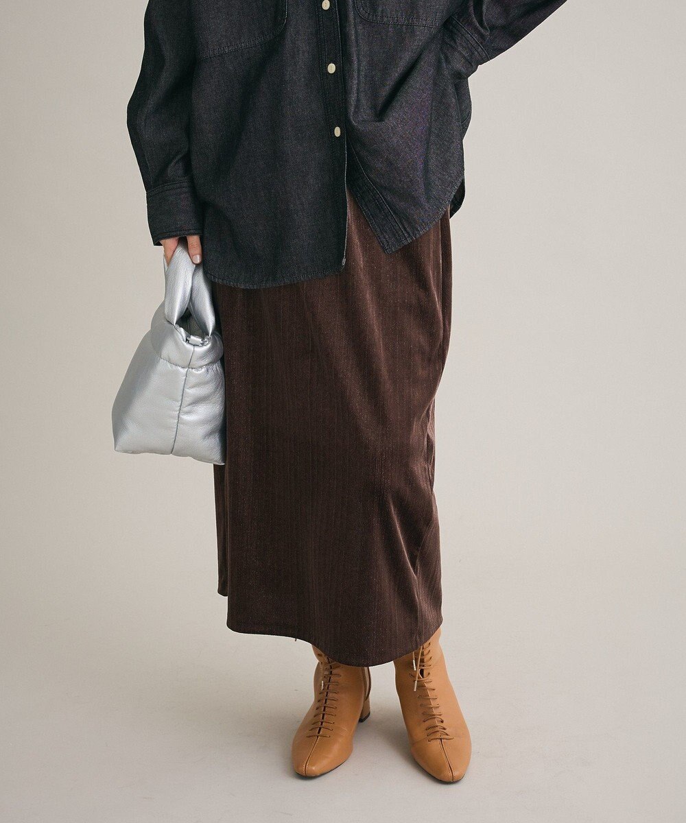 Green Parks ラメベロアＩラインスカート 