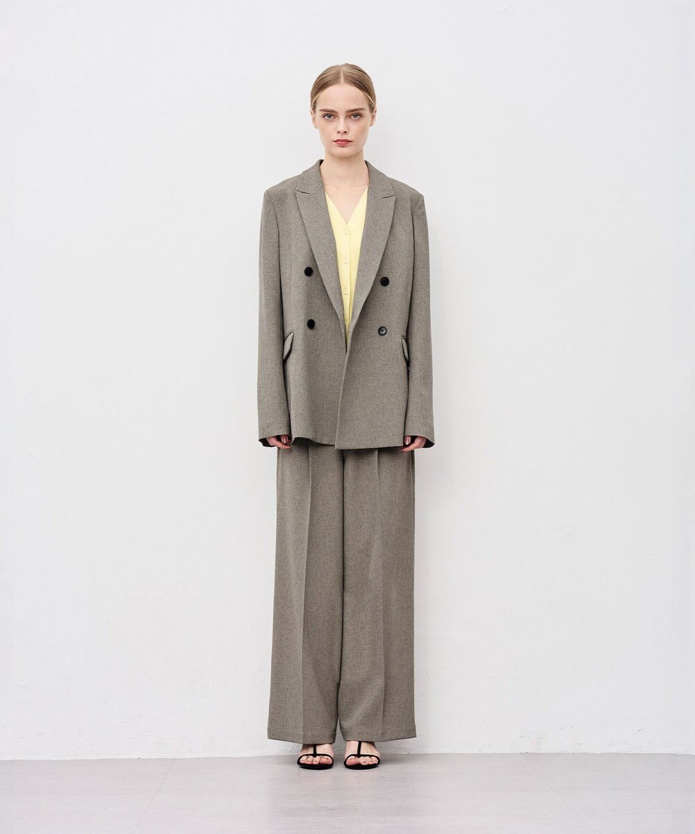 uncrave ウォッシャブルウールライクツイル ワイドパンツ 