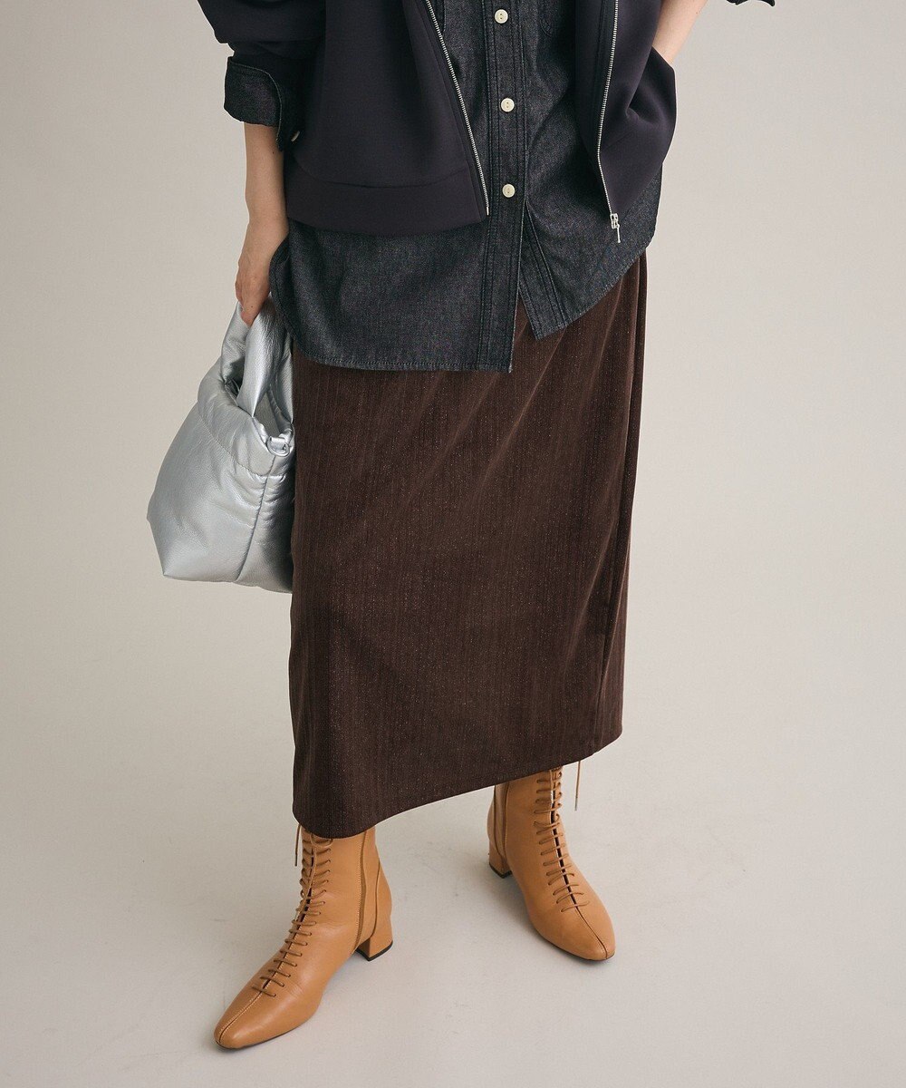 Green Parks ラメベロアＩラインスカート 