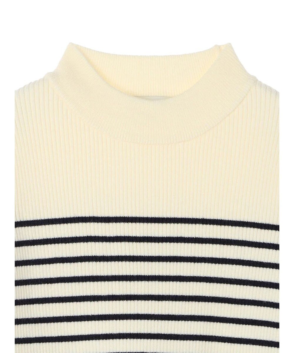 earth music&ecology ゴールド釦スリーブリブプルオーバー 