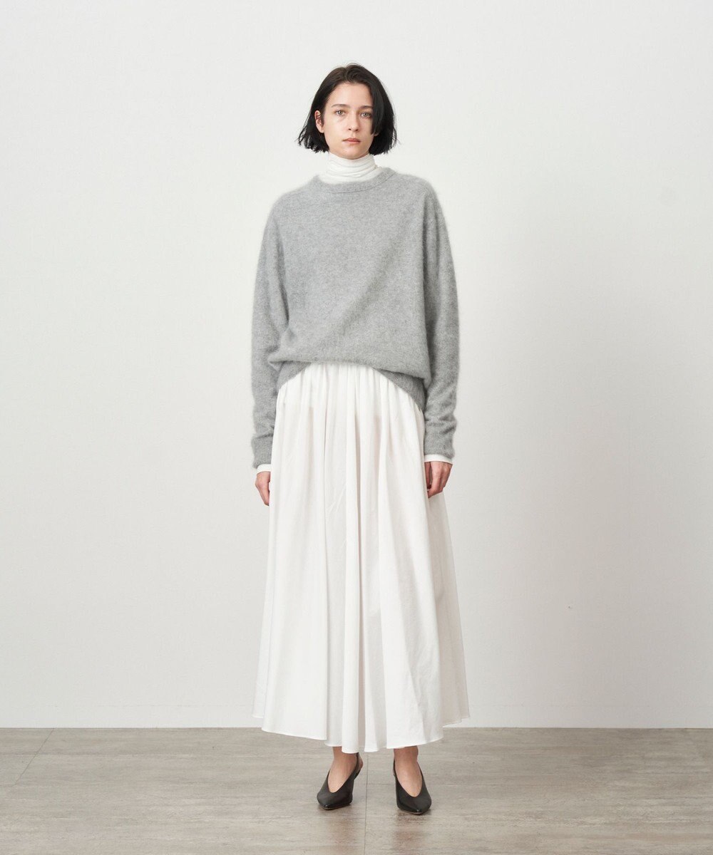 ATON MICRO COTTON SATIN | ギャザースカート 