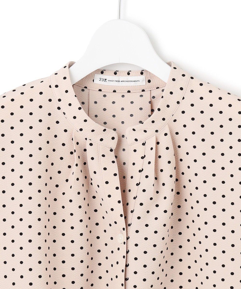 23区 S 【WEB&一部店舗限定/洗える】ドットプリント サッカー ブラウス 