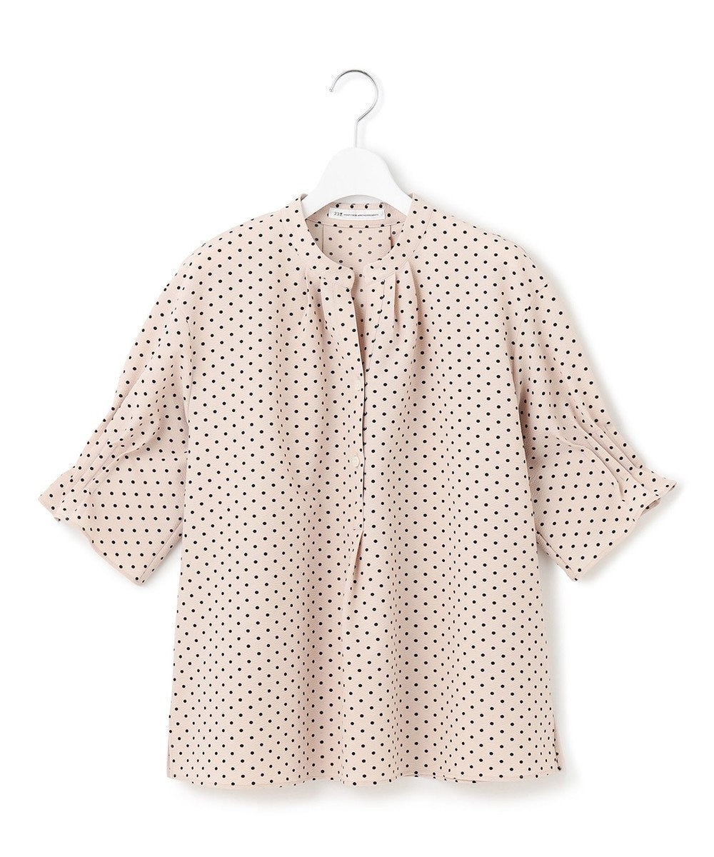 23区 S 【WEB&一部店舗限定/洗える】ドットプリント サッカー ブラウス 